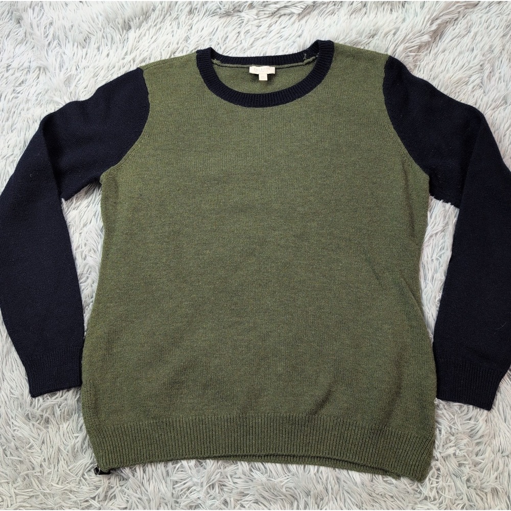 Talbots Sweater Womens M Petite Green Wool Blend Cozy Comfort Casual Preppy